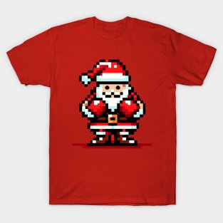 Boxing Santa Pixel Art: Retro Christmas Boxing Match T-Shirt